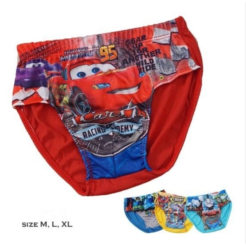 Celana Dalam ken ken Anak cowok laki laki car print Super Hero Thomas Tobot dll