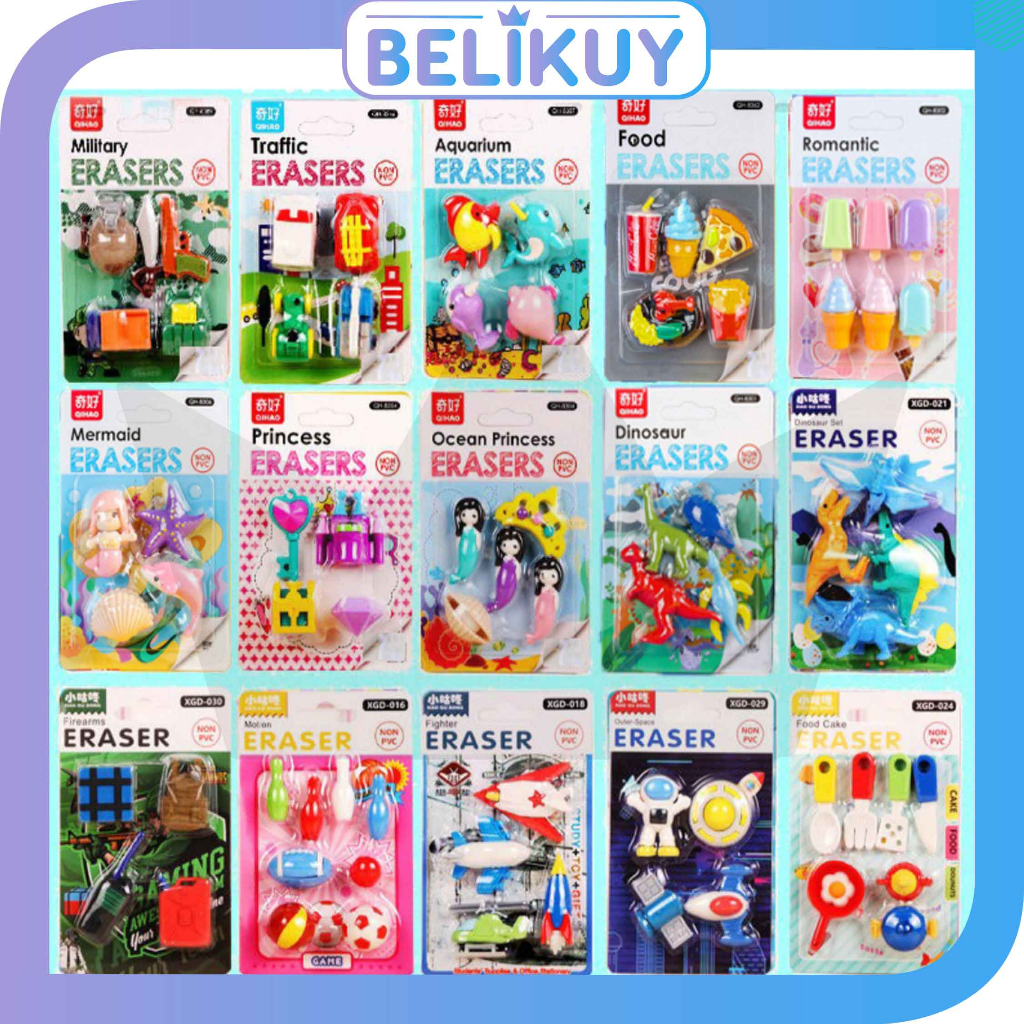 

Belikuy Penghapus 1 Set Motif / Penghapus 3D / Eraser Karakter STY33