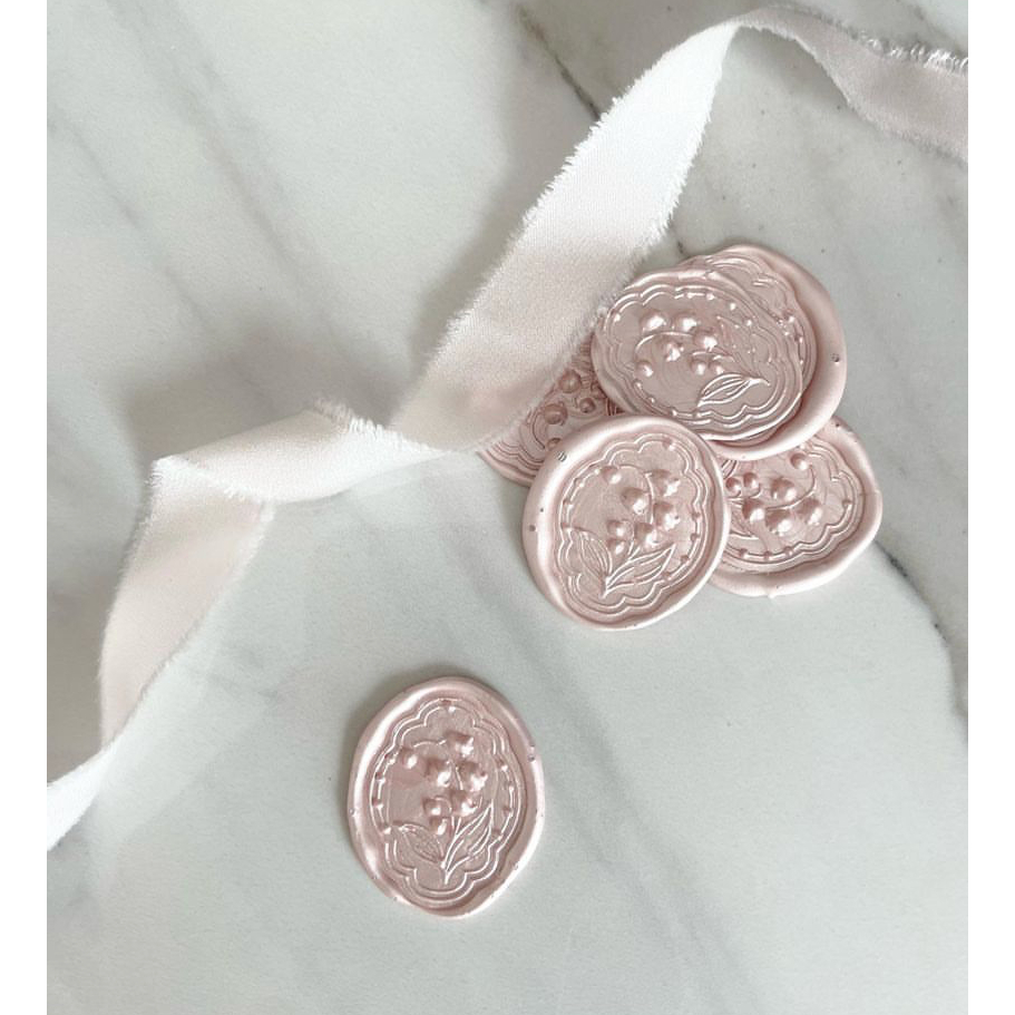 

(KSC) Canne (Champagn) - 1 Pcs seal wax coin sticker siap pakai ready stock (Include double tape) / souvenir pernikahan / accesories / calligraphy / journaling / undangan / hampers