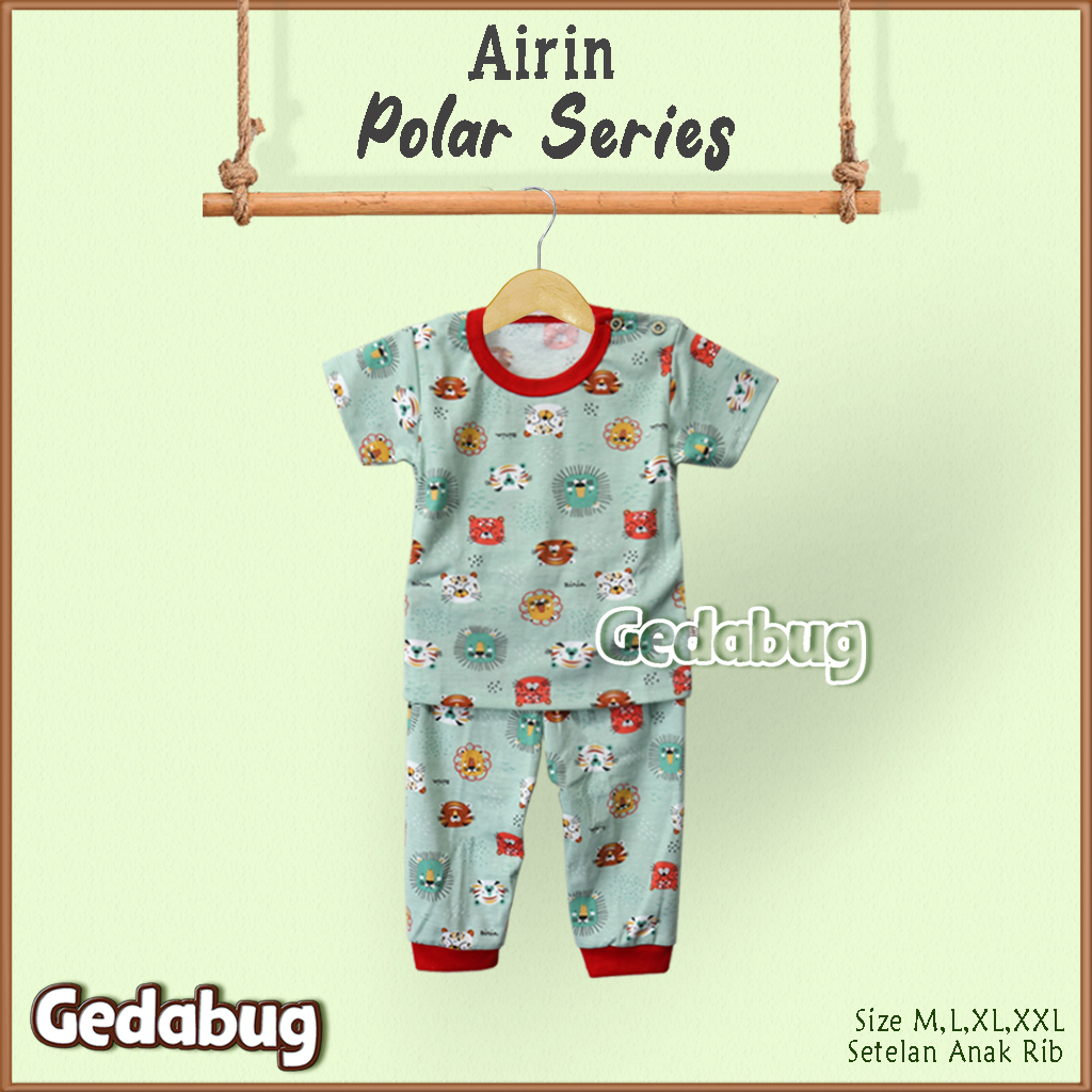 3 Setel - CPR Setelan Anak Airin Polar Zoo | Setelan anak kaos Bermain Anak | Gedabug