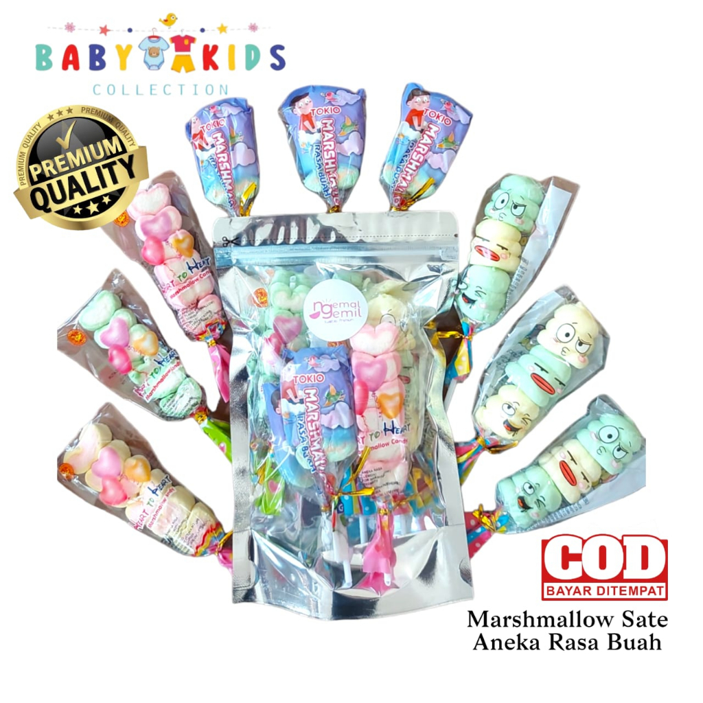

Marshmallow Sate Aneka Rasa Buah Mix Marshmallow Lolipop Kualitas Premium
