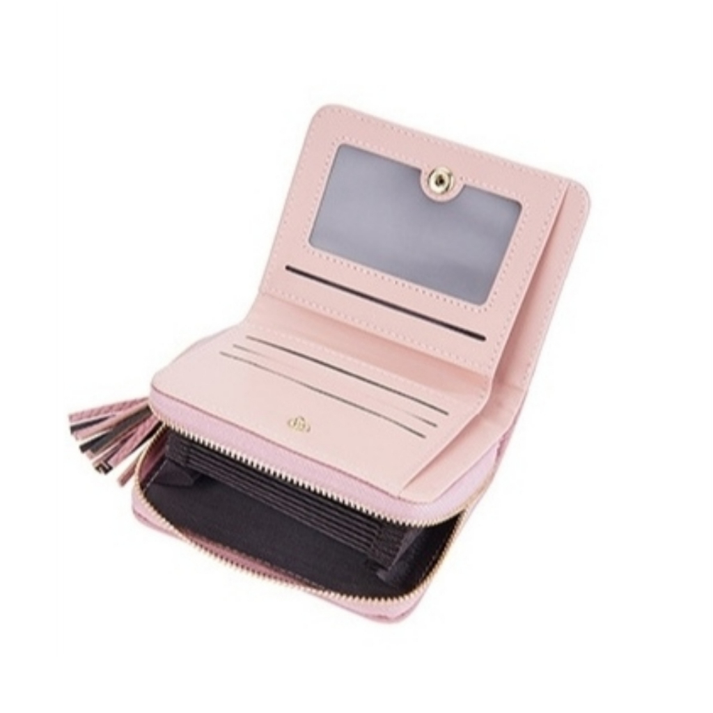 DOMPET LIPAT WANITA BRANDED BAELLERRY ORIGINAL REMAJA SIMPLE BATAM MURAH KULIT PINK LUCU KAIDA IMPORT RESLETING KOIN PENDEK MINI SLOT KARTU CEWEK KOREA KEKINIAN PREMIUM KECIL WA718P3