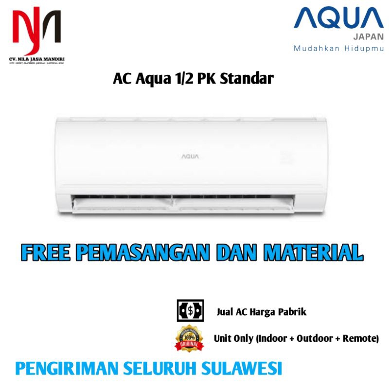 AC AQUA AQA-KCR5AHP1 1/2 PK Standar + Pasang