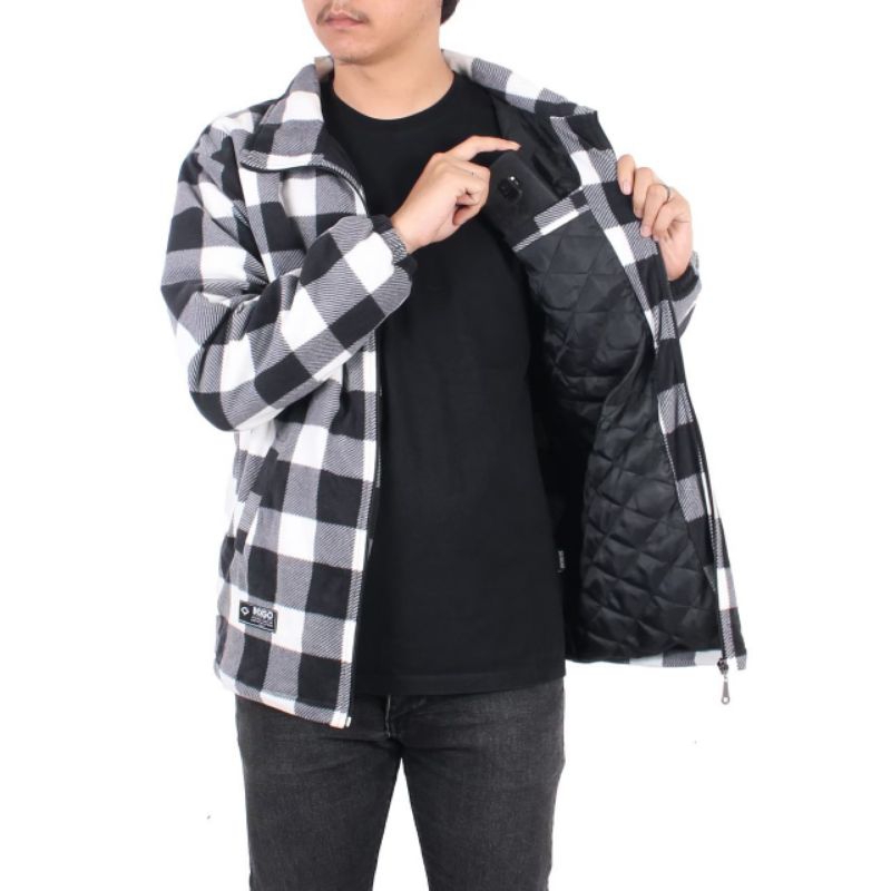Jaket Kemeja Motip Kotak Catur Resleting Terlaris | Jaket Kemeja Plaid Pria Wanita