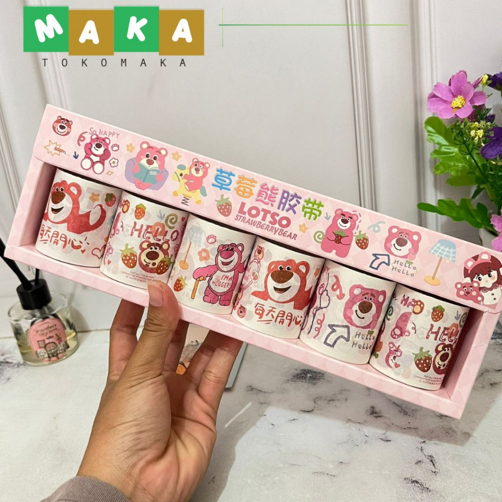 

washi tape lotso 1 set isi6 lakban mini solatip lotso perlengkapan journaling DIY