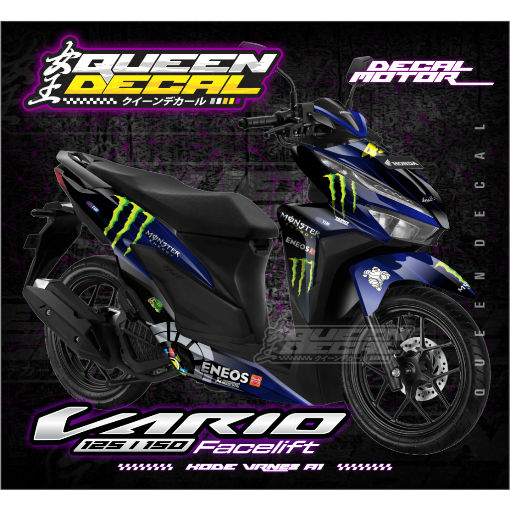 STIKER FULLBODY VARIO NEW 150 - MOTIF CUSTOM BIRU - VRN