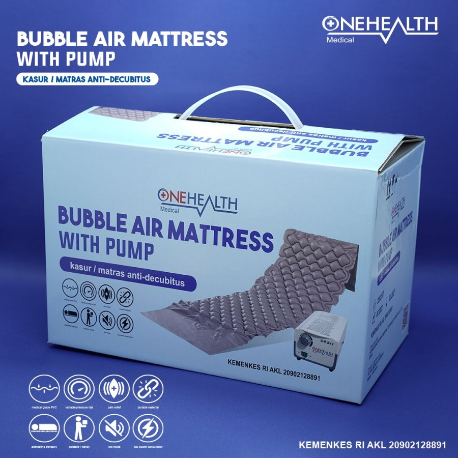 Onehealth Kasur Matras Anti Decubitus Cream / Bubble Air Mattres With Pump