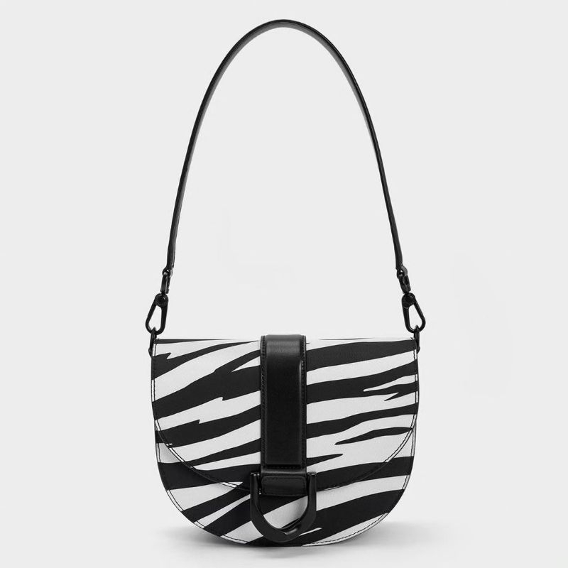 CK Zebra Print Gabine Saddle Bag GIFTSET INCLUDE BOX