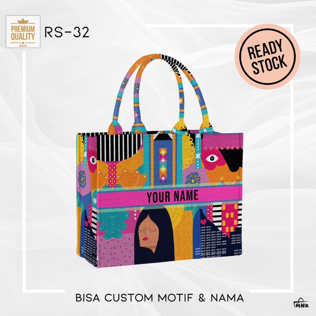 MNK BAG I READY STOK TOTEBAG NAMA BISA CUSTOM NAMA KAMU | TAS KANVAS NAMA I MANUKASHOP