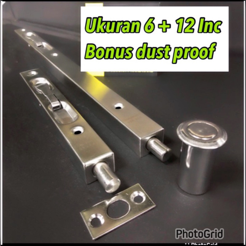 GRENDEL TANAM STAINLESS GRENDEL PINTU SELOT PINTU KUPU KUPU SELOT PINTU KUPU DUA FLUSH BOLT PINTU DOBEL KUPU KUPU SELOT TANAM PINTU DUA Grendel Tanam Pintu Selot Pintu Dobel Flush bolt 6” + 10” Inch Stainless flush bolt pintu kupu kupu dua + dust proof