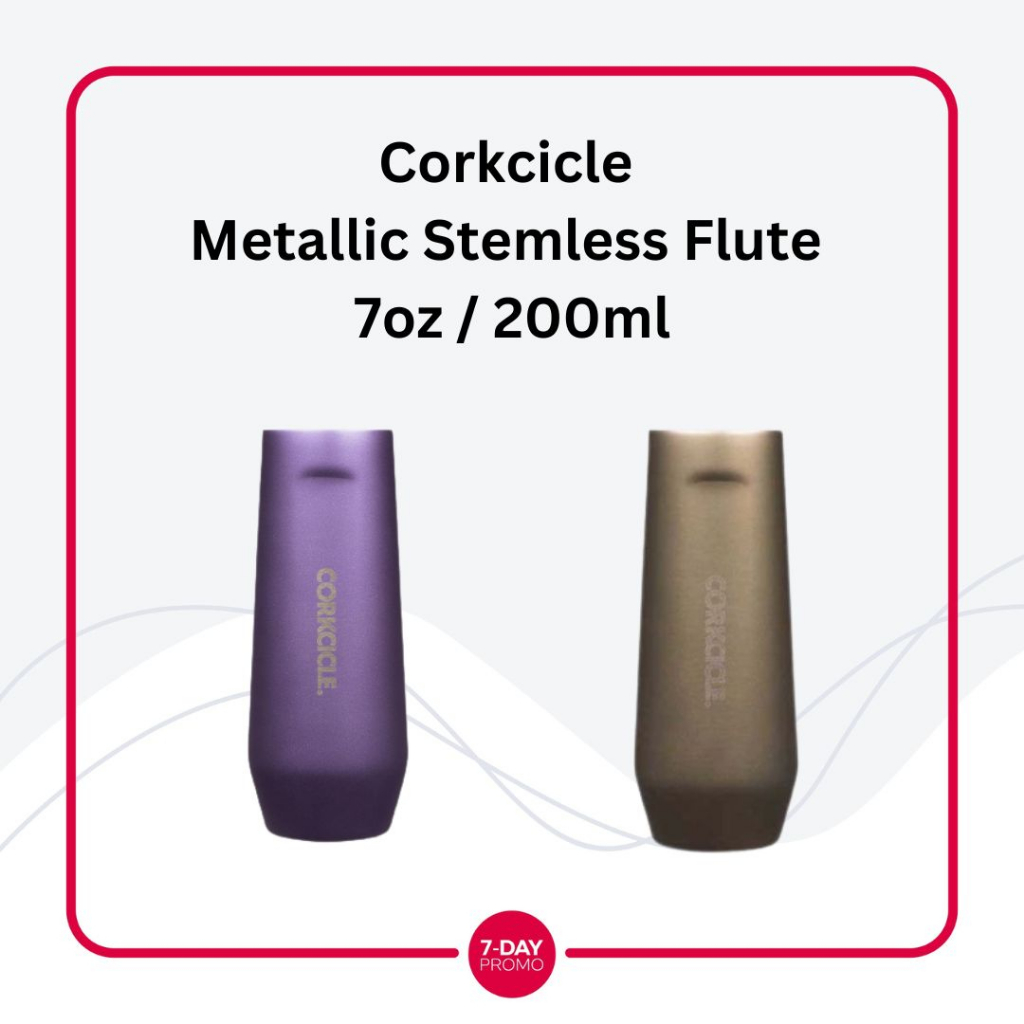 Corkcicle Metallic Stemless Flute 7oz / 200ml Botol Minum