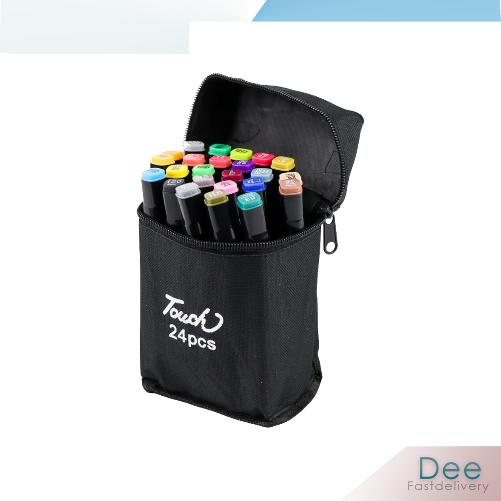 

Touch Spidol Dual Side Fine Art Brush Pen Art Marker Set 24 Color
