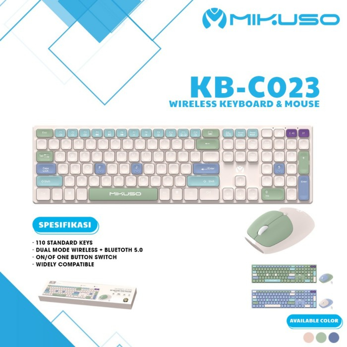 KEYBOARD MOUSE WIRELESS MIKUSO KB-C023