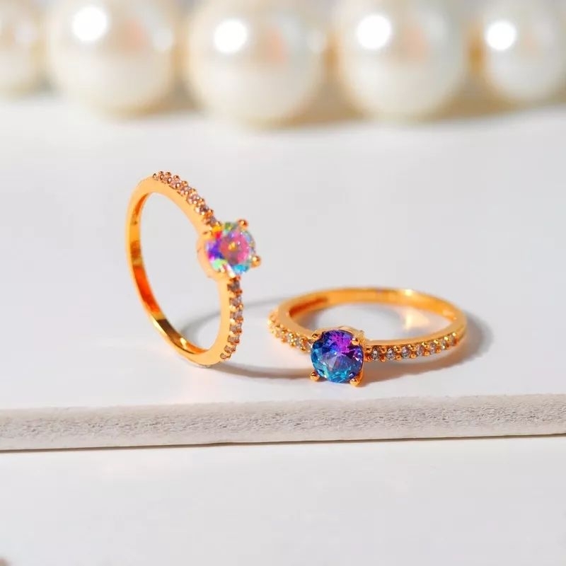 Cincin Emas Solitaire Aurora Minimalistic - Toko Emas Gadjah