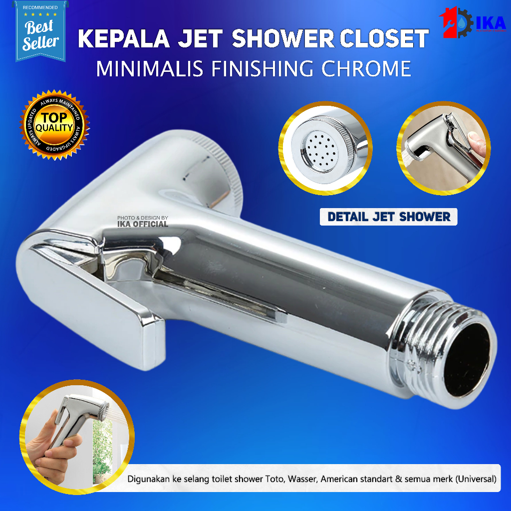 Kepala Jet Shower Bidet Toilet Kloset St.Einer / Hand shower mandi / Holder penyangga selang shower mandi toilet wc bathroom Semprotan Air Washer Kamar Mandi Head Putih Chrome