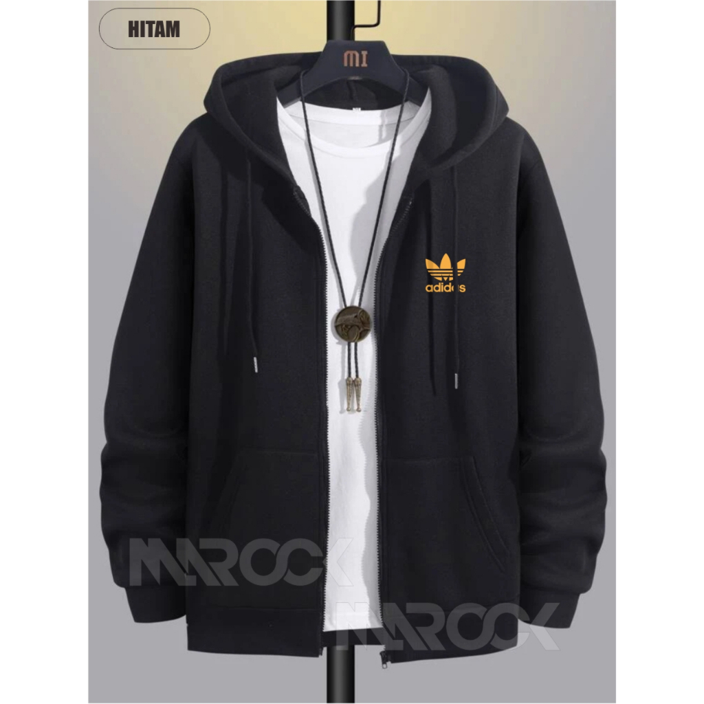 Sweater Hoodie Distro Adidaas - Jaket Distro Pria Zipper