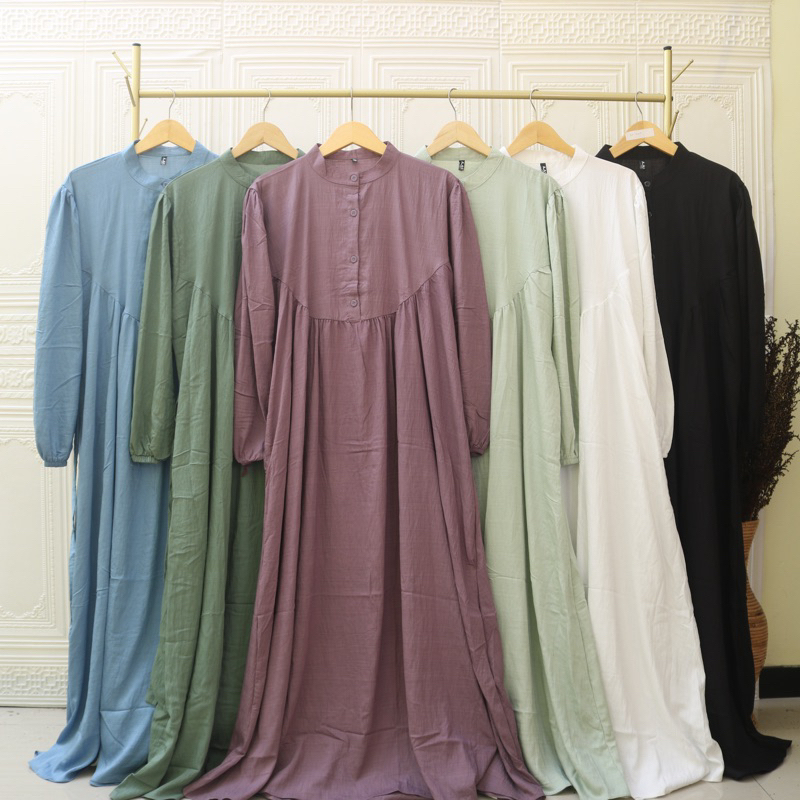GAMIS LONG DRESS POLO LINEN BUSUI FRIENDLY&quot;manis