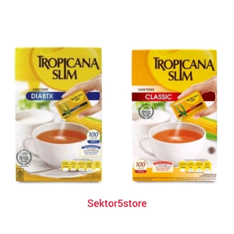 

Gula Tropicana Slim Classic isi 100 Sachet
