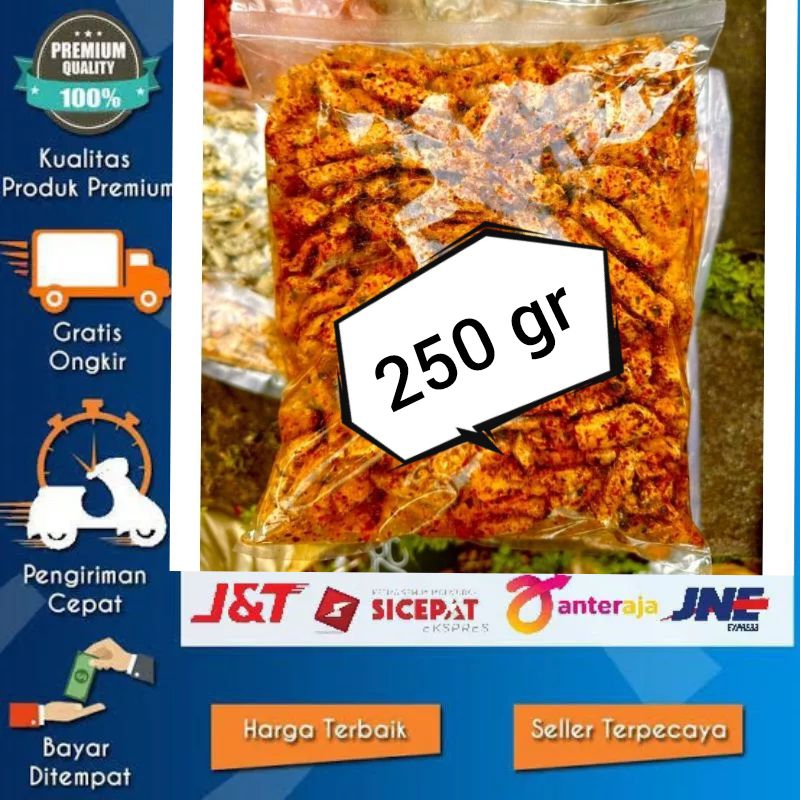 

250gr Basreng pedas daun jeruk pedas basreng viral rasa pedas daun jeruk 250 gr