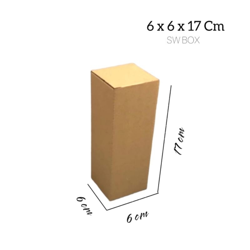

kardus/karton uk 6x6x17 cm die cut kotak botol DLL
