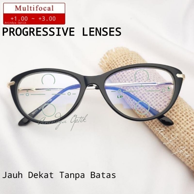 kacamata baca progresif  jauh dekat jauh normal bawah plus