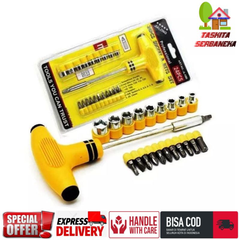 Obeng T - Kunci Sock T - Kunci T - Obeng Set berbagai ukuran