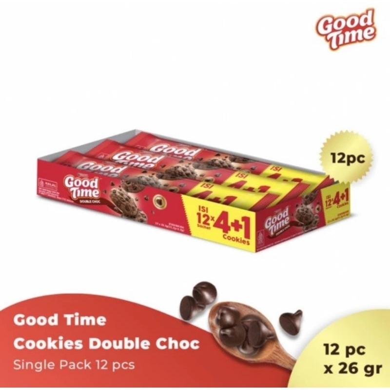 

Good Time Double Choco Arnotts Isi 12 Pcs | Biskuit Coklat Cookies Cokelat