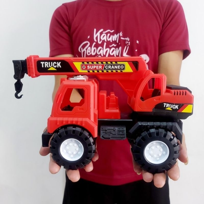 Mainan Mobil Truck Crane Konstruksi - Miniatur Mobilan Truk Alat Berat Kontruksi Anak Laki Cowok