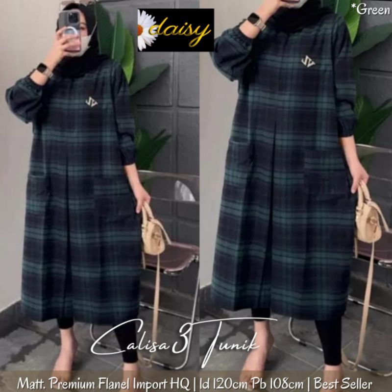 Calisa #3 Tunik Flanel premium Import Super Jumbo Ld 120