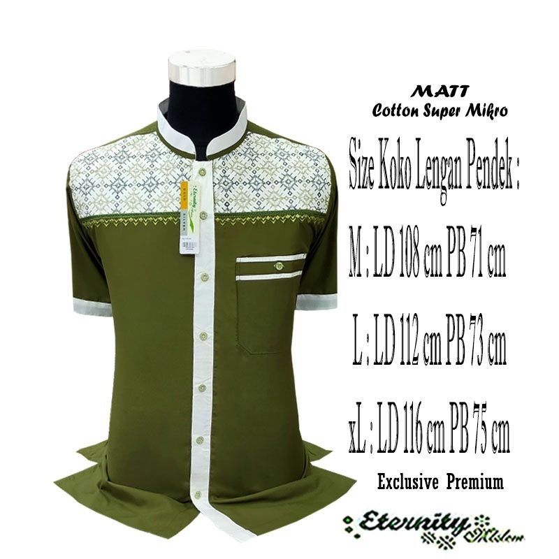 Baju Koko Pria Dewasa Koko Eternity Lengan Pendek Koko Baju COD