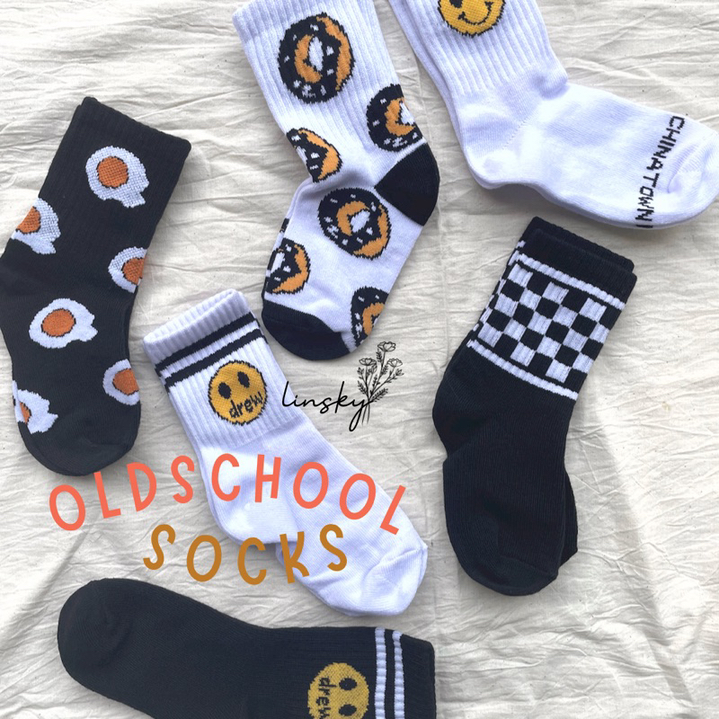 LINSKY BABY - Oldschool Socks Kaos Kaki Anak Motif Viral