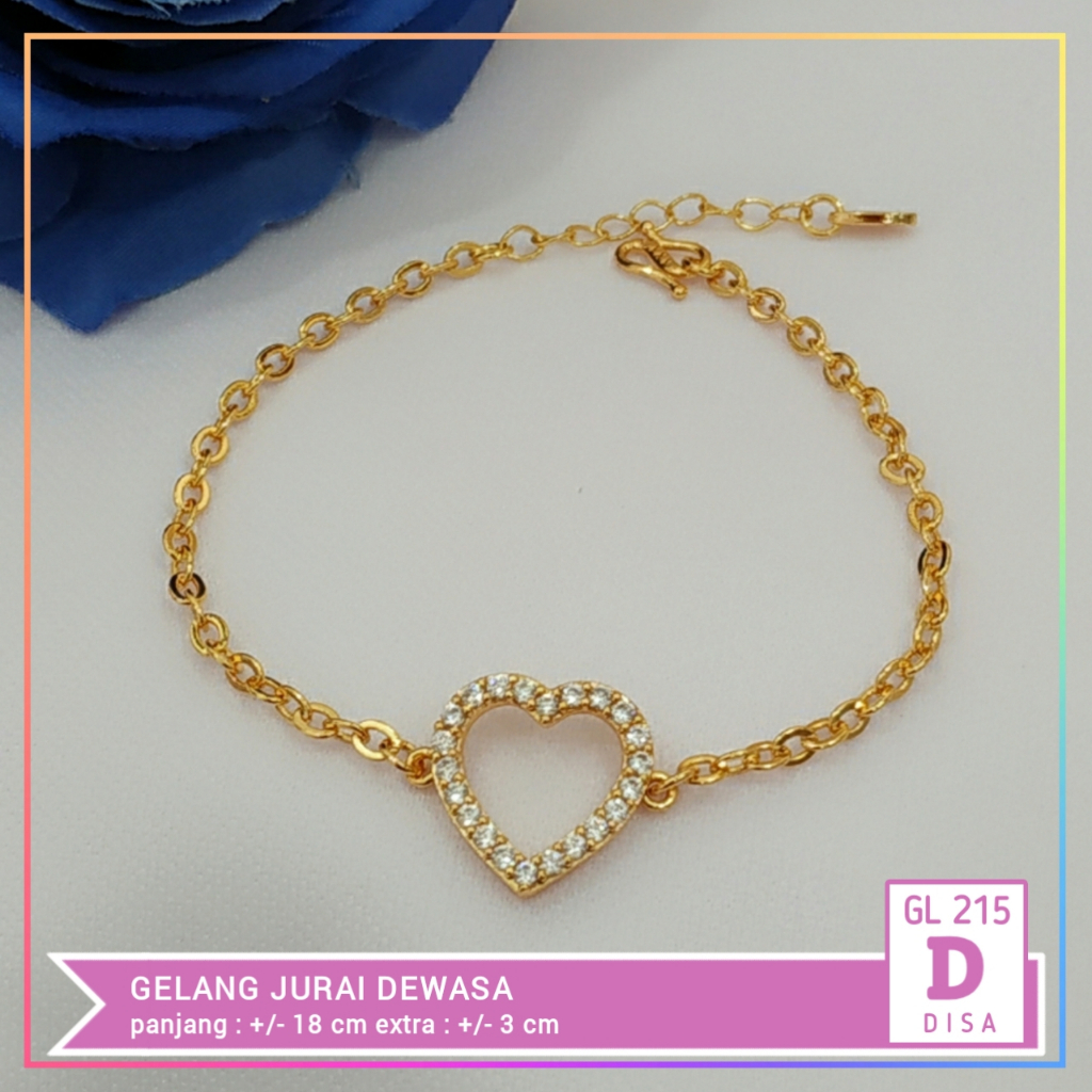 Gelang xuping gelang dewasa rantai mata bulat love perhiasan lapis emas GL 215