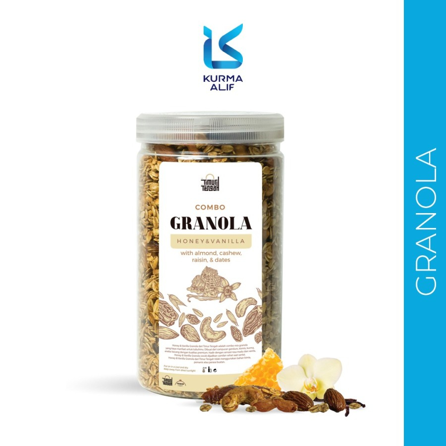 Granola Kemasan Toples Timur Tengah 500gr Sereal Makanan Sehat Mete Almond Oat Sereal Sehat High Premium Quality