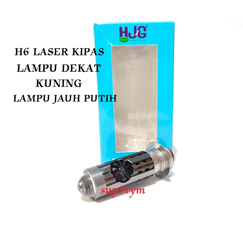 Lampu utama H6 laser hjg kipas plus senja putih kuning AC DC Universal