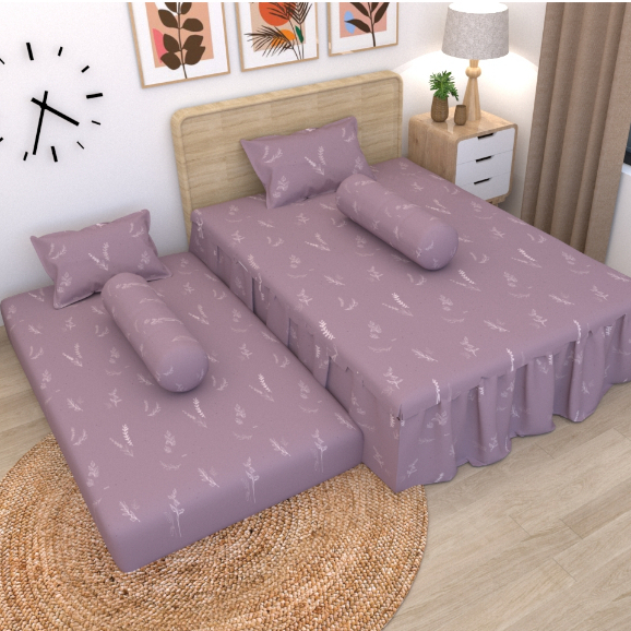 Adela LILAC Sprei DUO 2in1 - Sprei Bed Sorong Collection
