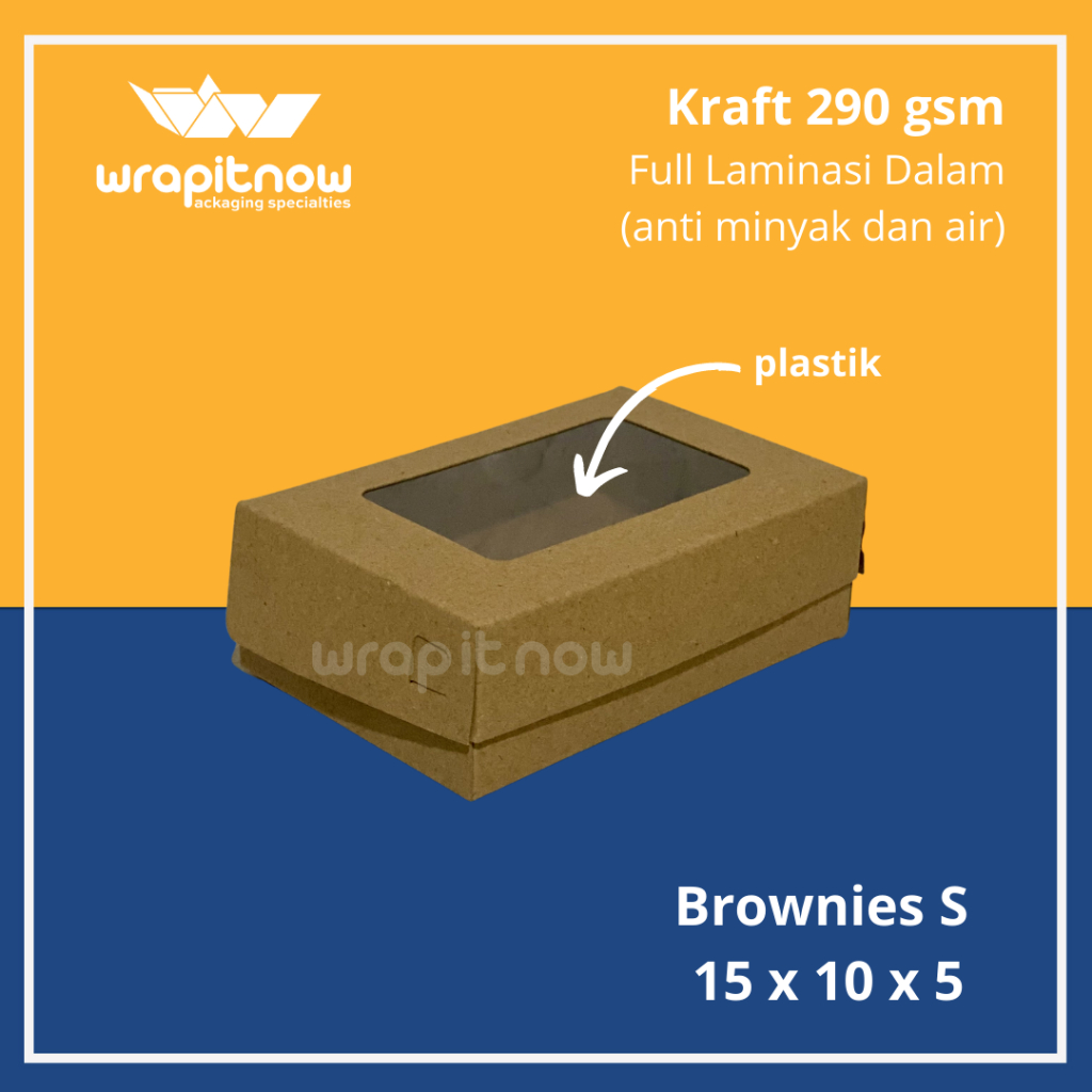 Dus Brownies S Dus 15x10x5 Dus Kraft Snack Roti Cookies Bronis Dus Mini Souvenir Ulang Tahun