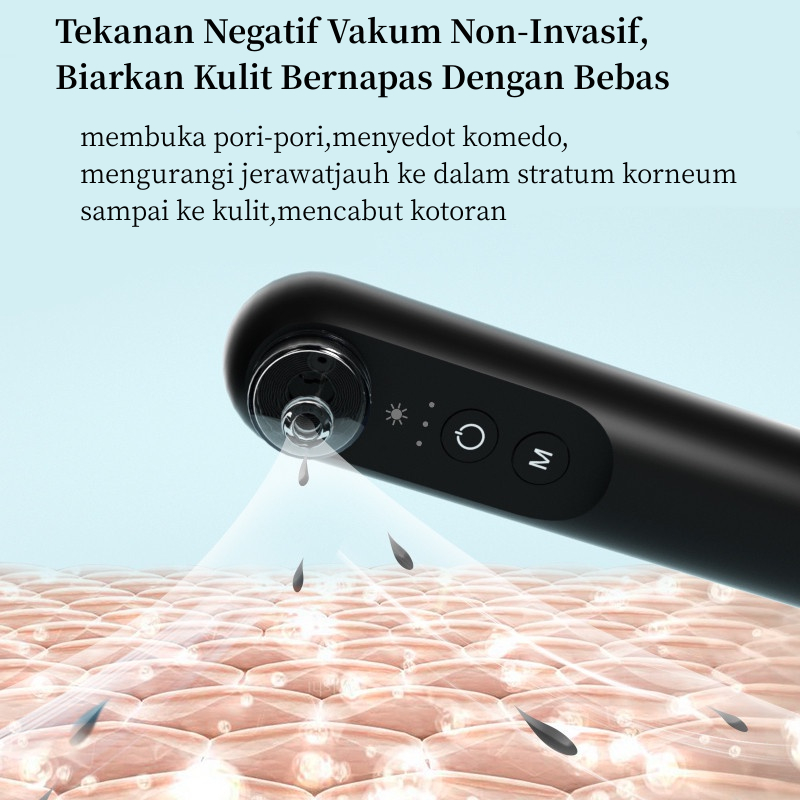 INFACE Alat Penyedot Komedo Visual Jerawat 2In1 Blackhead Removerhisap Komedo Visual Alat Pembersih Komedo  4 Probes Alat Perawatan Wajah CF05E