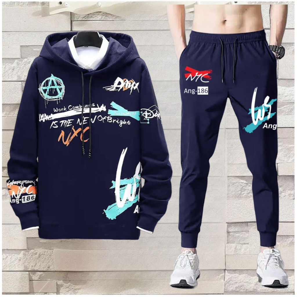 ALIPIO FASHION - SETELAN NYC / fashion pria / satu stell / hoodie / jogger / terbaru / keren / murah