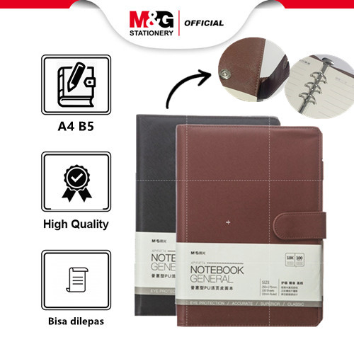 

M&G A4 notebook PU Cover Loose-leaf Economical bisa refill 100pages 10mm