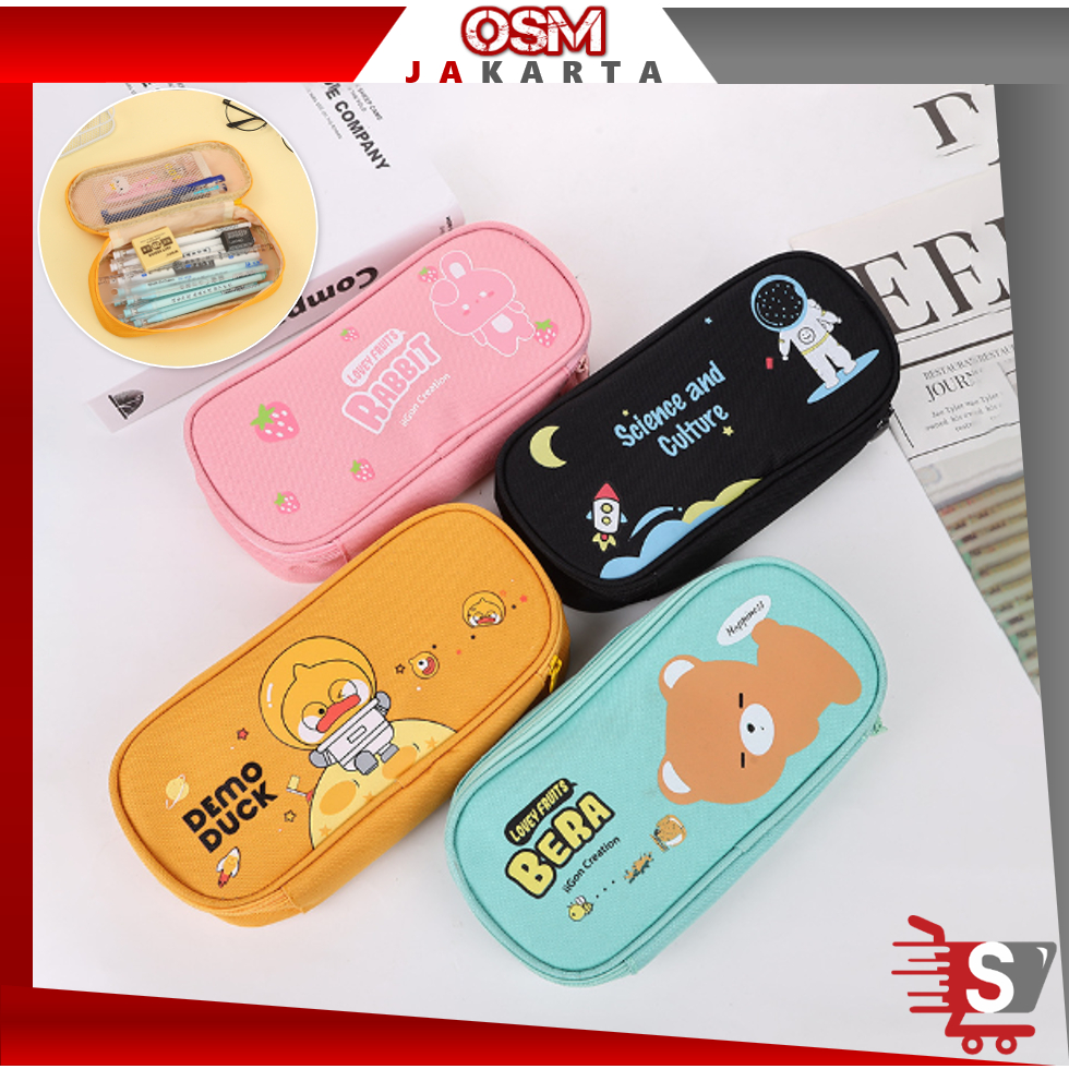 

OSM JKT S5832 Tempat Pensil Resleting Lucu / Pencil Case Cartoon / Tempat Pensil Model Terbaru / Kotak Alat Tulis Korea Motif Lucu