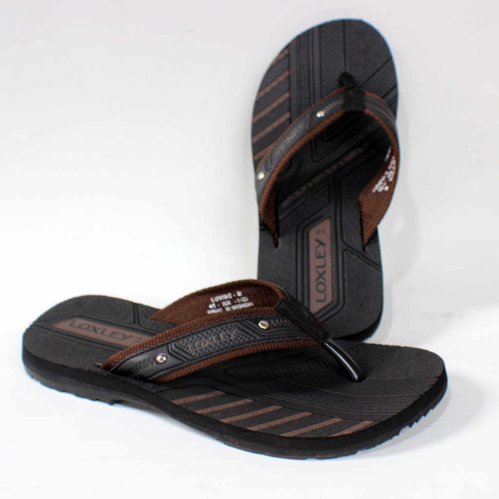 Loxley Sandal Jepit Pria Luvino Coklat Size 38-43