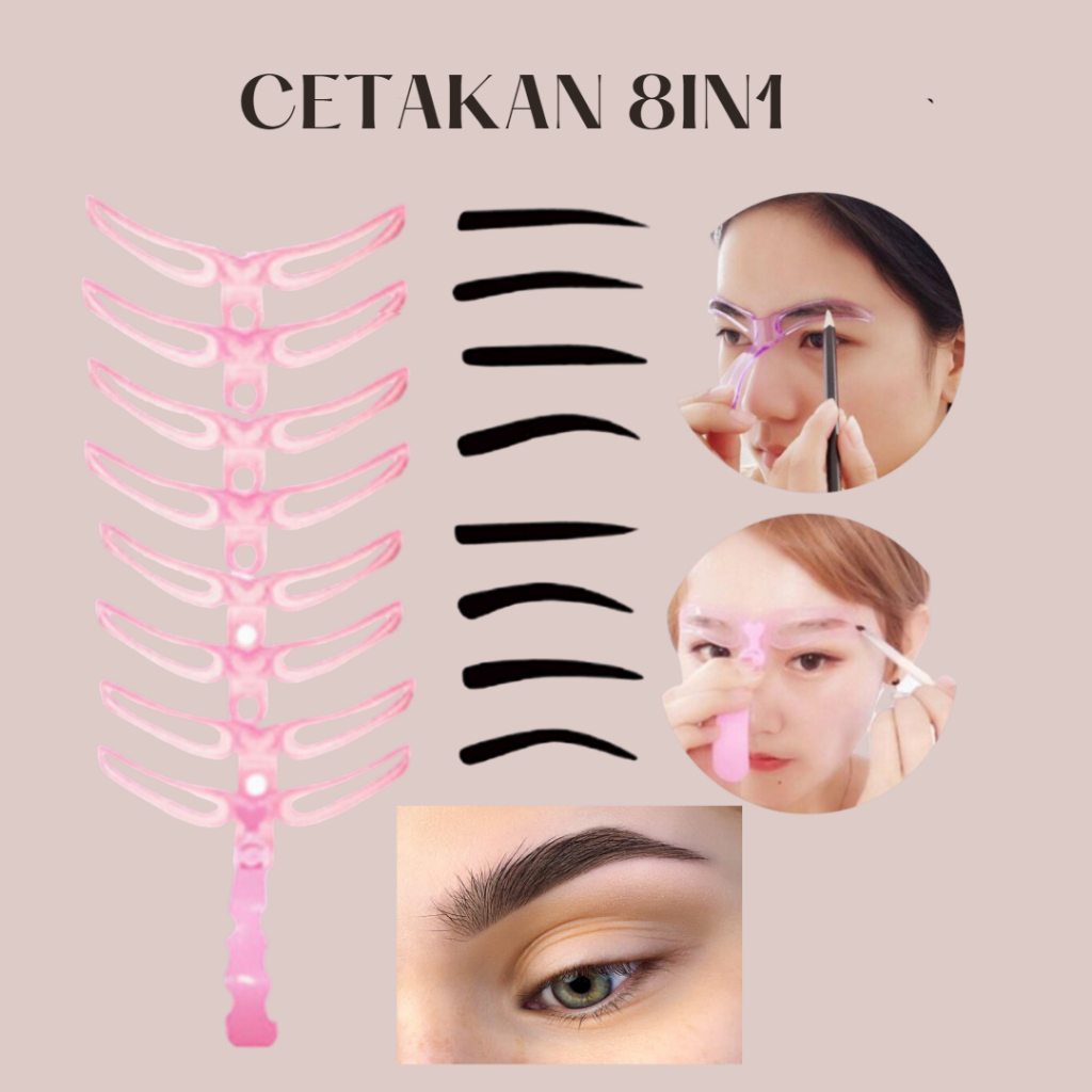 CETAKAN ALIS 8IN1 /EYEBROW TEMPLATE 8 MODEL MURAH //LS