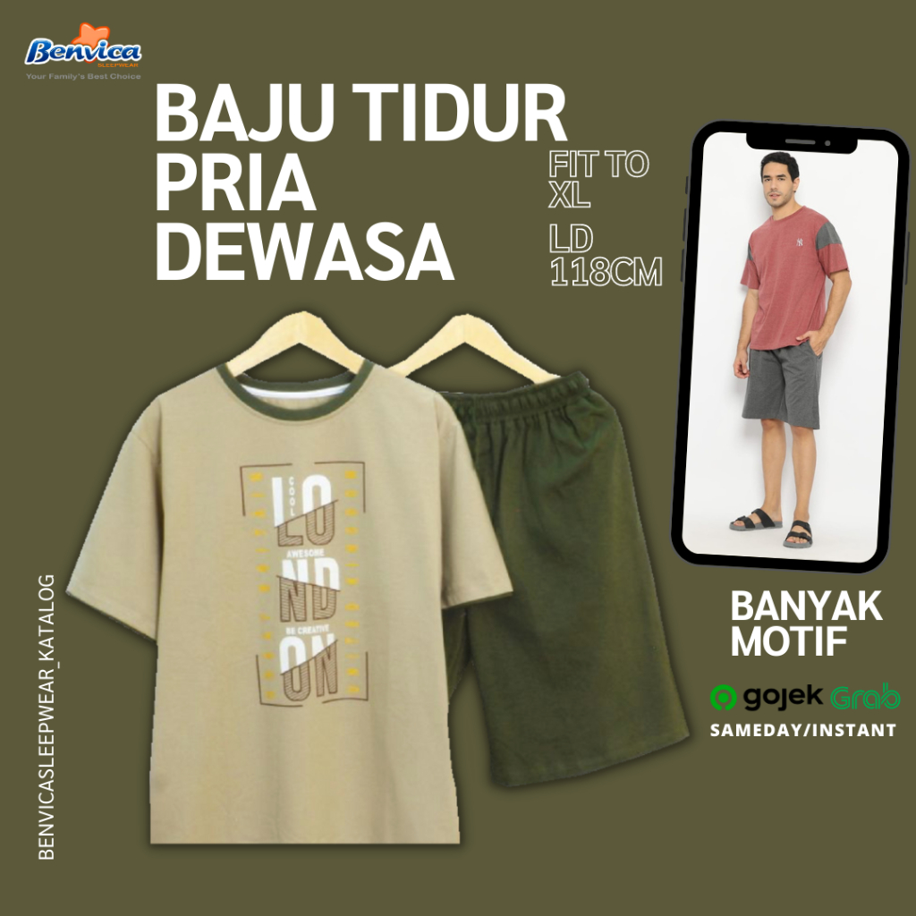 BAJU TIDUR  SETELAN KAOS CELANA  PENDEK LAKI-LAKI PRIA DEWASA ALL SIZE BANYAK MOTIF