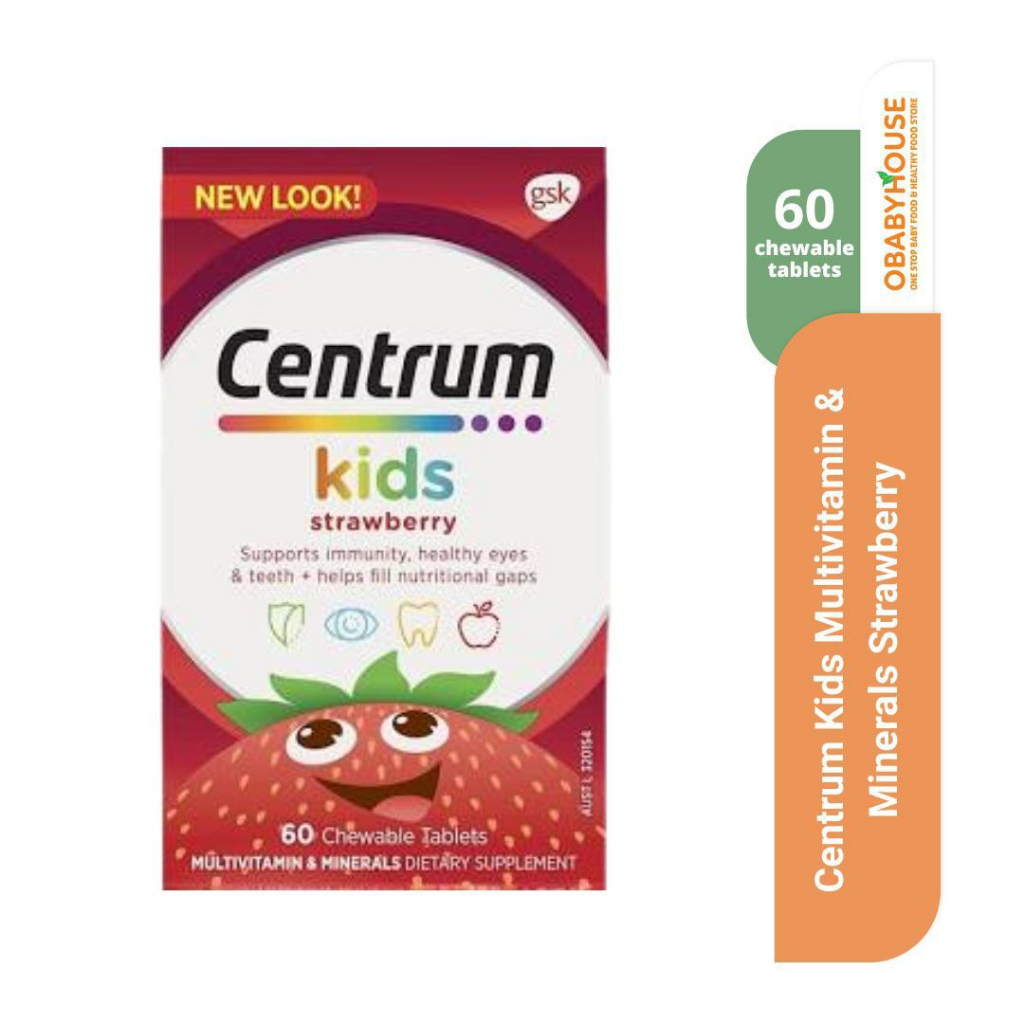Centrum Kids Multivitamin &amp; Minerals Strawberry 60 Chewable Tablets
