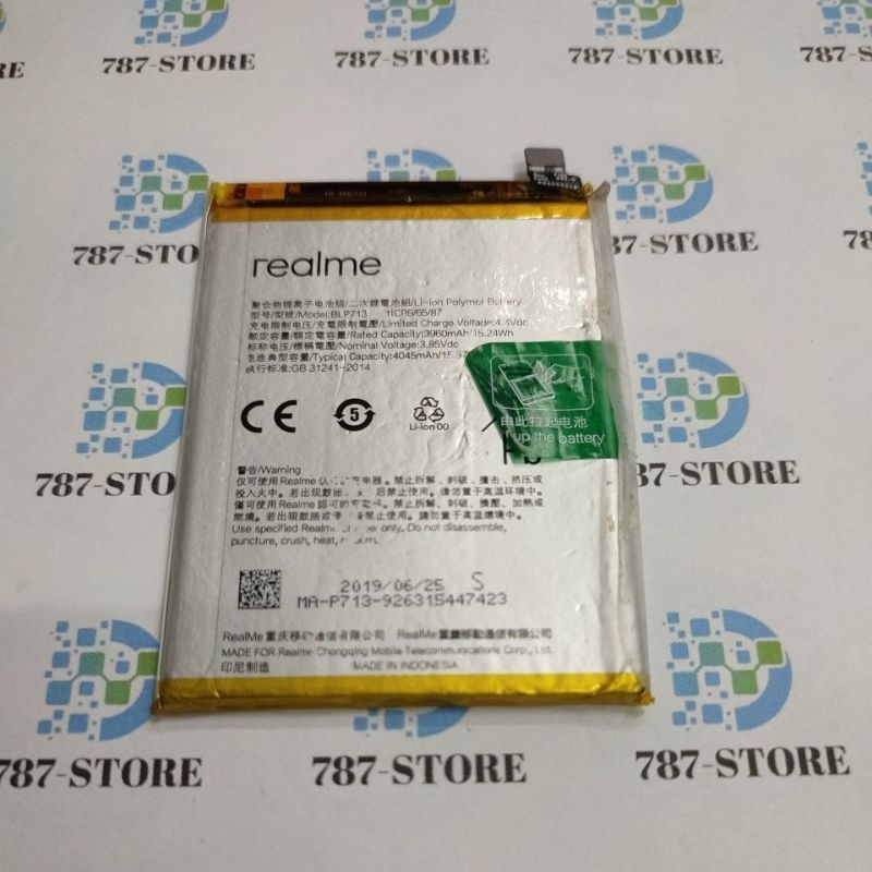 BATTERY REALME 3 PRO BLP713 ORIGINAL BEKAS
