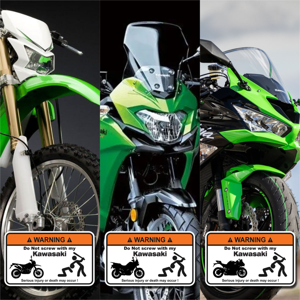 Sticker Warning Motor Kawasaki Ninja ZX Versys KLX