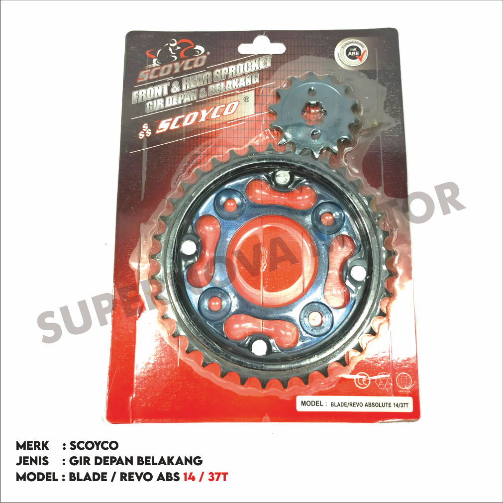 GIR SET GIR DEPAN BELAKANG FORCE 1 F1ZR BLADE REVO ABS JUPITER Z MX SUPRA FIT NEW GRAND MERK SCOYCO