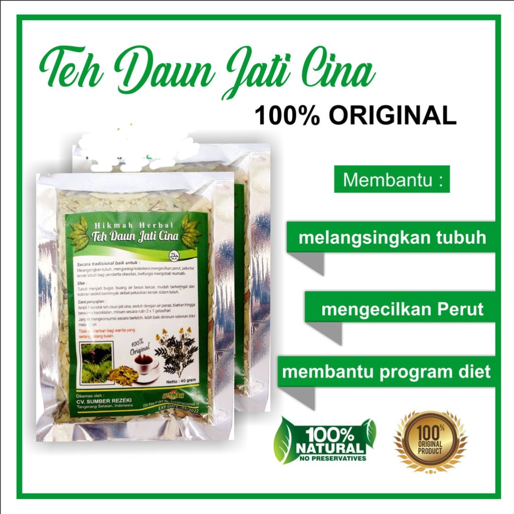 LANGSING ALAMI !!! Teh Daun Jati Cina - Teh Peluntur Lemak / Teh hijau / Teh Herbal /Teh Pelangsing