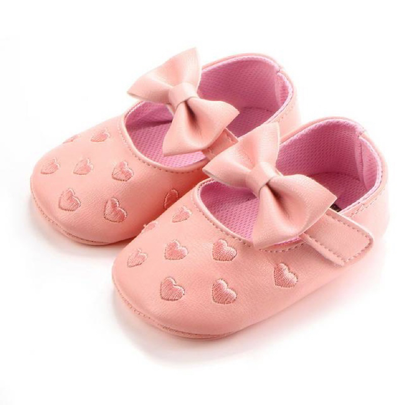 Sepatu Bayi Perempuan BORDIR LOVE 0 - 12 Bulan / Sepatu Anak Perempuan Murah