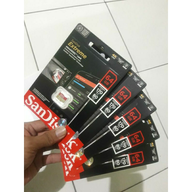 Memory Sandisk Extreme 64 GB untuk  camera firefly 8se
